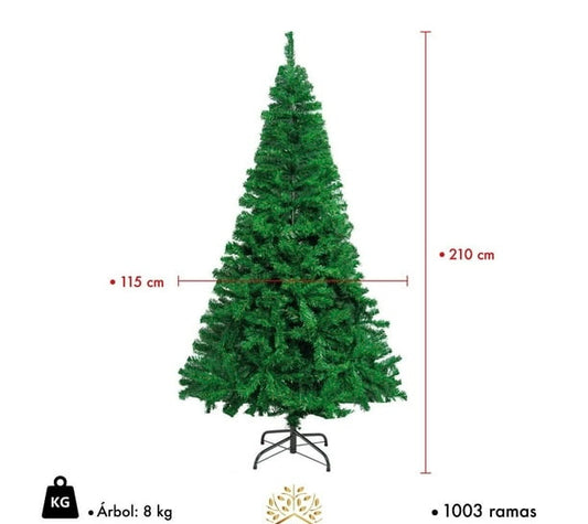 Arbol Navidad 210cm 1003 ramas Importado