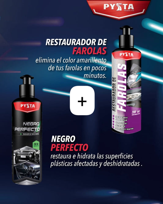 Combo restaurador farolas+negro perfecto